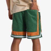 "Scorpion" Corduroy Suede Shorts (green/orange)