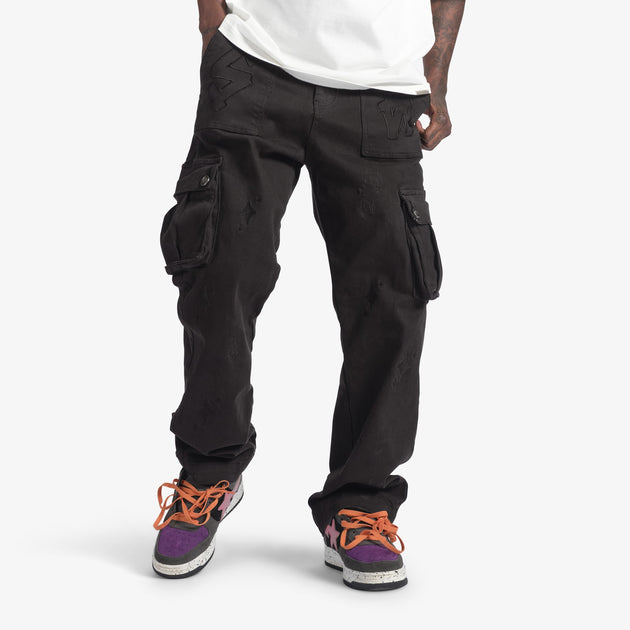 【YOURNUS】Deco Black String Cargo Denim Dune