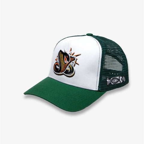 "Serpent" Trucker Hat (green/white)