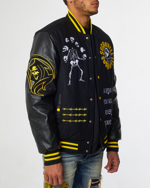 GREAT ESCAPE LETTERMAN JACKET (BLACK) – Sugarhill