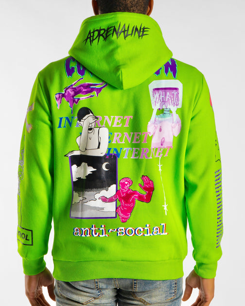 ANXIETY LIME GREEN HOODIE – Sugarhill