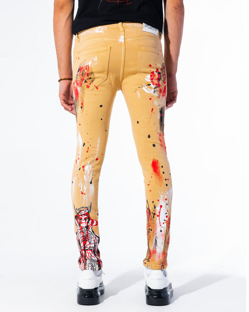 MODERN HELL JEANS (KHAKI PAINT) – Sugarhill