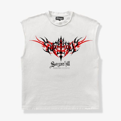 "Sinister" Cutoff Tee (white)