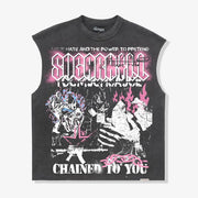 "Pretender" Cutoff Tee (black vintage)
