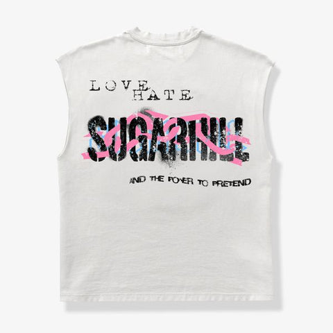 "Pretender" Cutoff Tee (white)