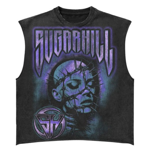 "Prometheus" Cutoff Tee (black/purple)