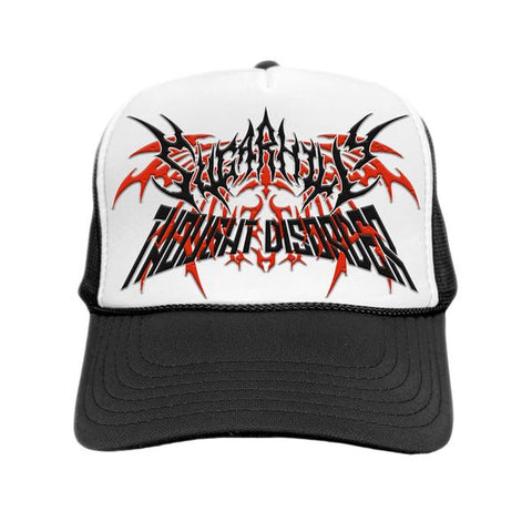 "Sinister" Trucker Hat (black/white)
