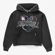 "Vamperic" Raw Hem Hoodie (black vintage)