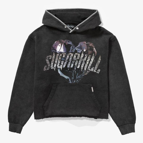 "Vamperic" Raw Hem Hoodie (black vintage)