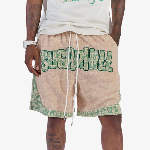 "Cereal" Shorts (green/pale pink)