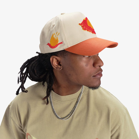 "Basilisk" Twill Hat (cream/rust)