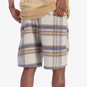 "Tudor" Mohair Shorts (tan plaid)