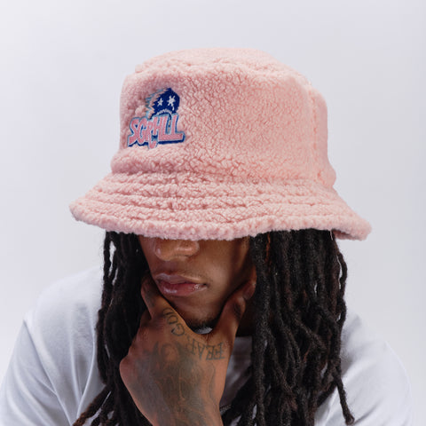 "Sunburn" Fleece Bucket Hat (pink)