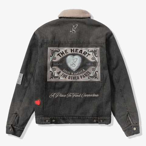 "The Heart" Denim Jacket (washed charcoal)