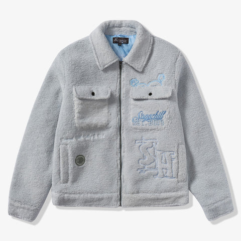 "Toxins" Plush Jacket (baby blue)