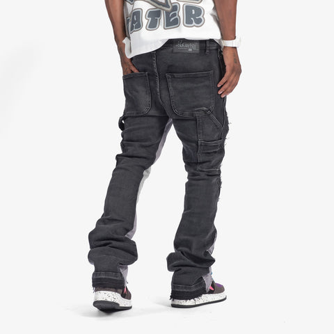 "Revolver" Stacked Denim (black/grey)