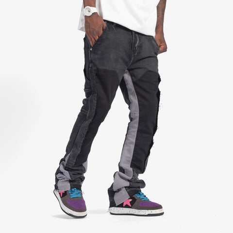 "Revolver" Stacked Denim (black/grey)