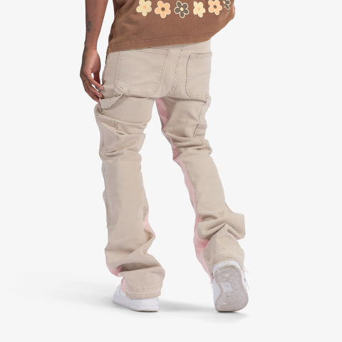 "Revolver" Stacked Denim (khaki/pink)