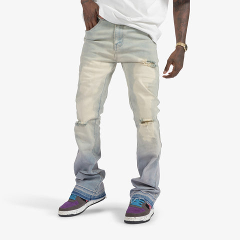 "Space Dust" Stacked Jeans (sky purple)