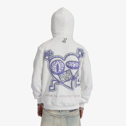 "Hooligans" Full-Zip Hoodie (white)