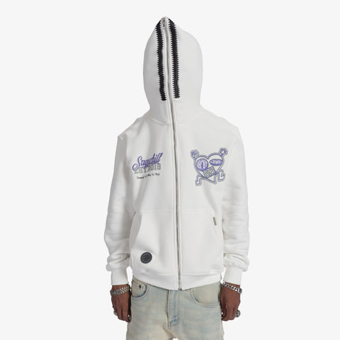 "Hooligans" Full-Zip Hoodie (white)