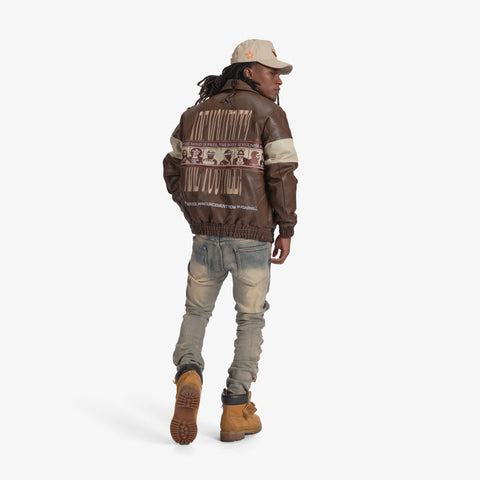 "Liberation" Leather Jacket (brown/tan)