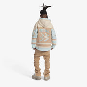 "Pressure" Hockey Hoodie (tan/baby blue)