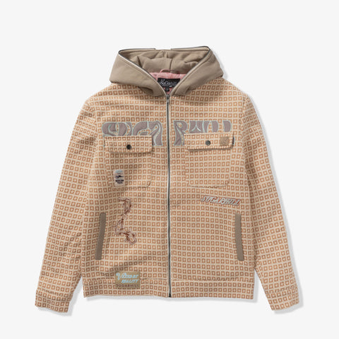 "Vexed" Hooded Jacket (brown jacquard)