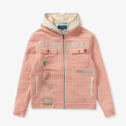 "Vexed" Hooded Jacket (pink jacquard)