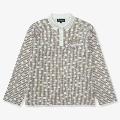 "Bloom" Long Sleeve Polo (grey)