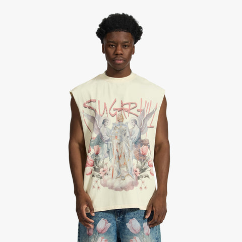 "Heavens Gate" Cutoff Tee (cream)