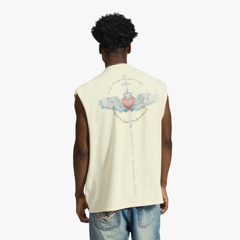 "Heavens Gate" Cutoff Tee (cream)