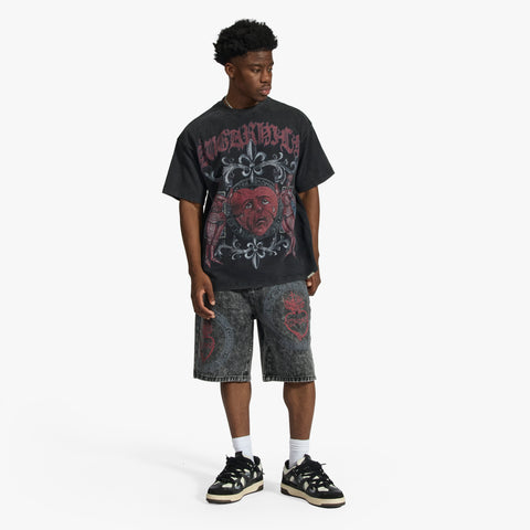 "Appia" Jorts (black wash)