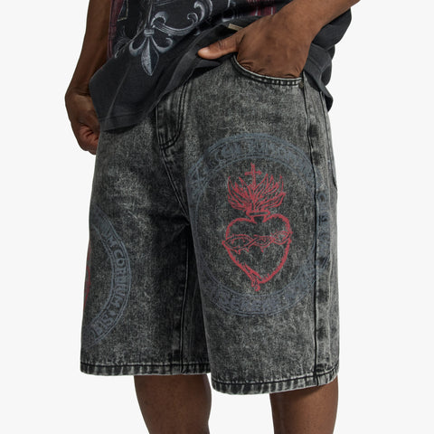"Appia" Jorts (black wash)