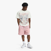 "Zambia" Woven Terry Shorts (pink)