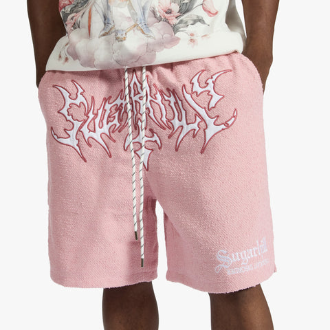 "Zambia" Woven Terry Shorts (pink)