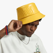 "Vulture" Leather Bucket Hat (gold)