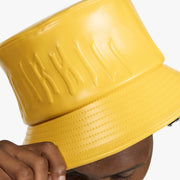 "Vulture" Leather Bucket Hat (gold)