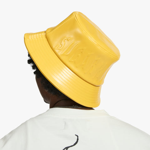 "Vulture" Leather Bucket Hat (gold)
