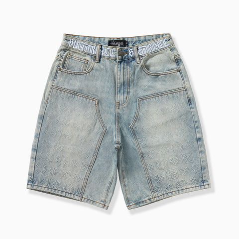 "Carloman" Embossed Jorts (light stone)