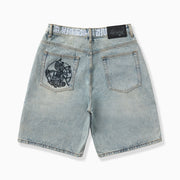 "Carloman" Embossed Jorts (light stone)