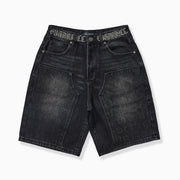 "Carloman" Embossed Jorts (black wash)
