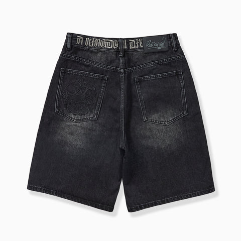 "Carloman" Embossed Jorts (black wash)