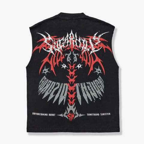 "Sinister" Cutoff Tee (black vintage)