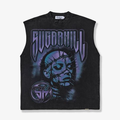 "Prometheus" Cutoff Tee (black/purple)