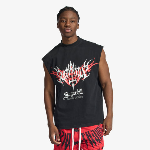 "Sinister" Cutoff Tee (black vintage)