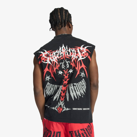 "Sinister" Cutoff Tee (black vintage)