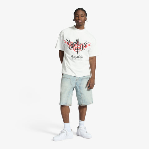 "Carloman" Embossed Jorts (light stone)