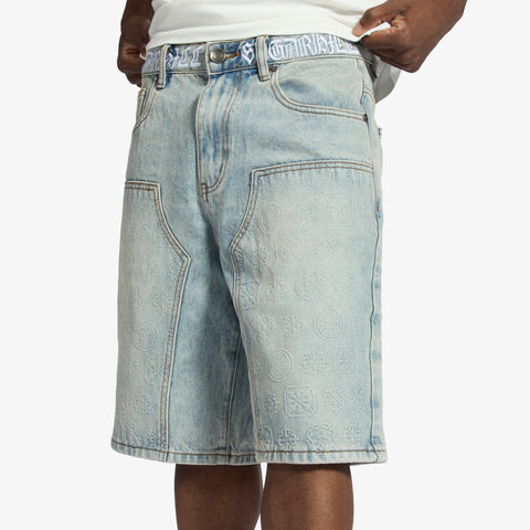 "Carloman" Embossed Jorts (light stone)