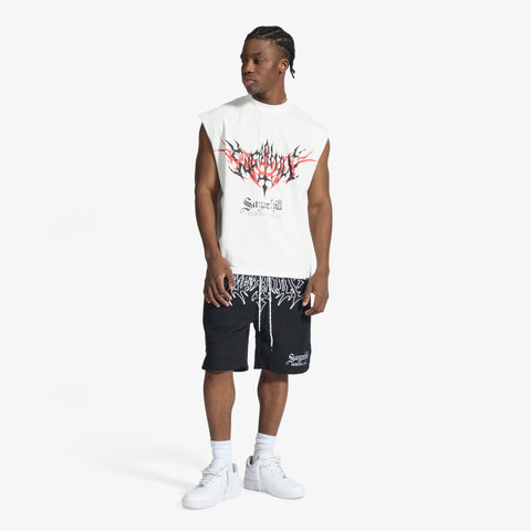 "Sinister" Cutoff Tee (white)